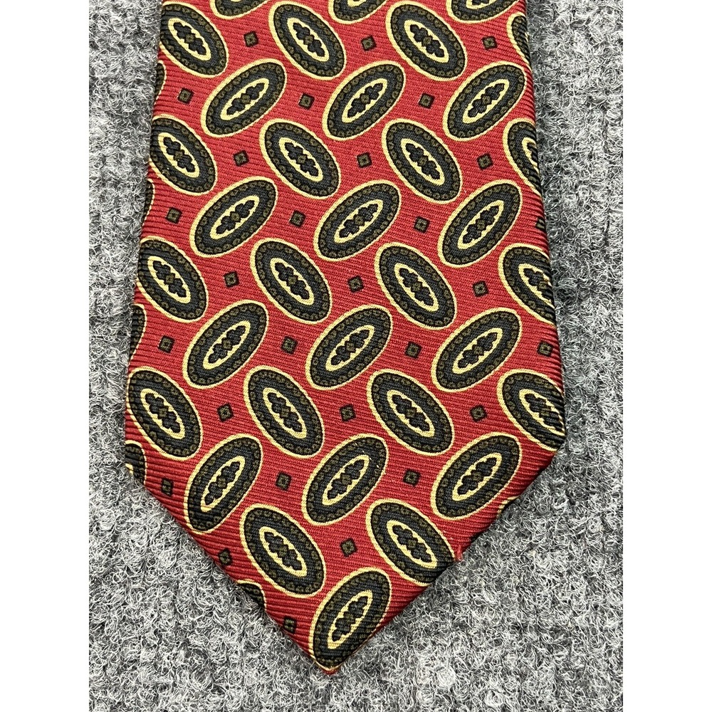Burberry’s of London Tie Red Geometric Silk Necktie 4" Wide 60" Long